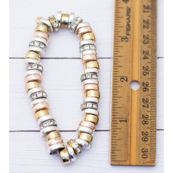 7 inch, Vintage Multi Ring Bands Unique Metal Bracelet - S33 - Picture 3 of 3